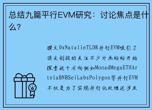 总结九篇平行EVM研究：讨论焦点是什么？